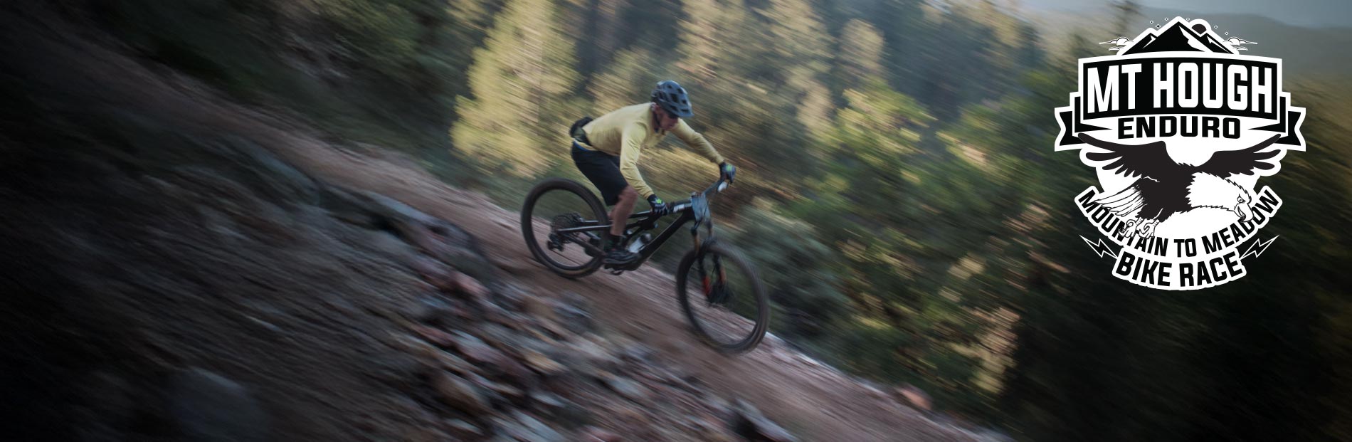 Mountain biker racing Mt. Hough Enduro