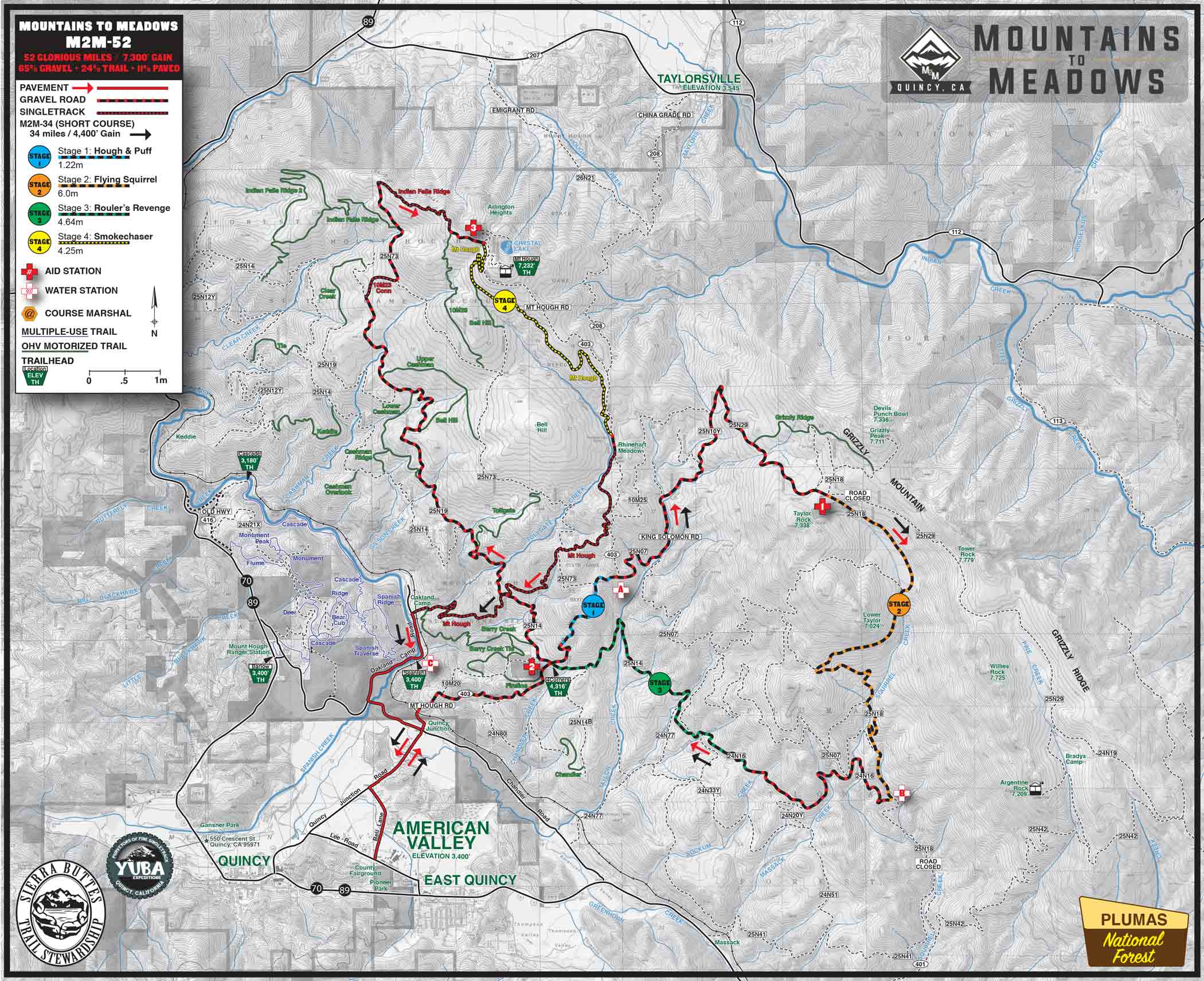 Mountains to Meadow Race Route Map